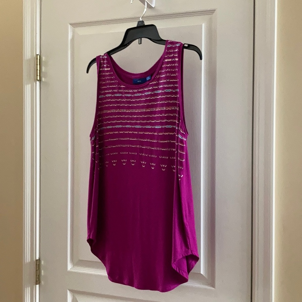 NWT Deep pink tank with sparkle pattern